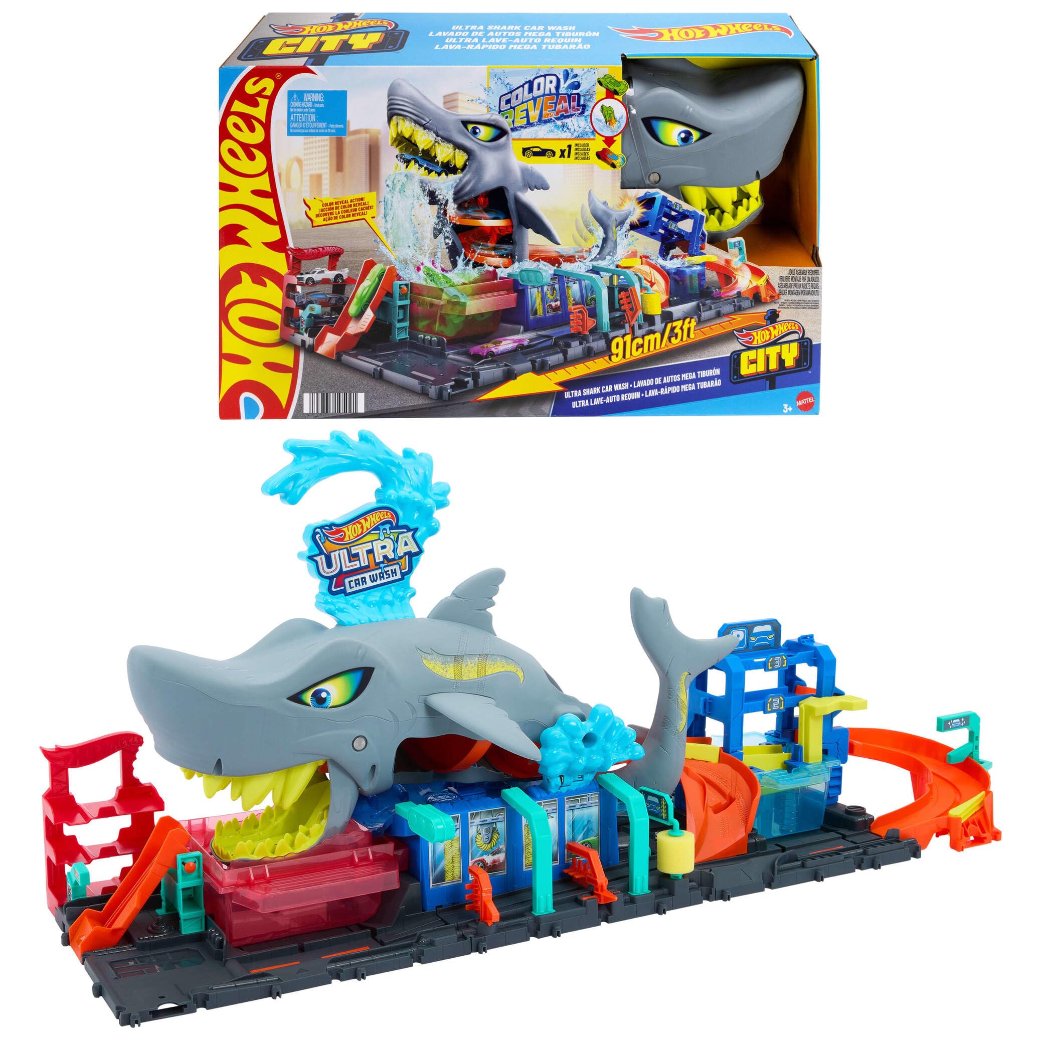 HTN82 HW CITY SHARK CAR WASH  K4 3