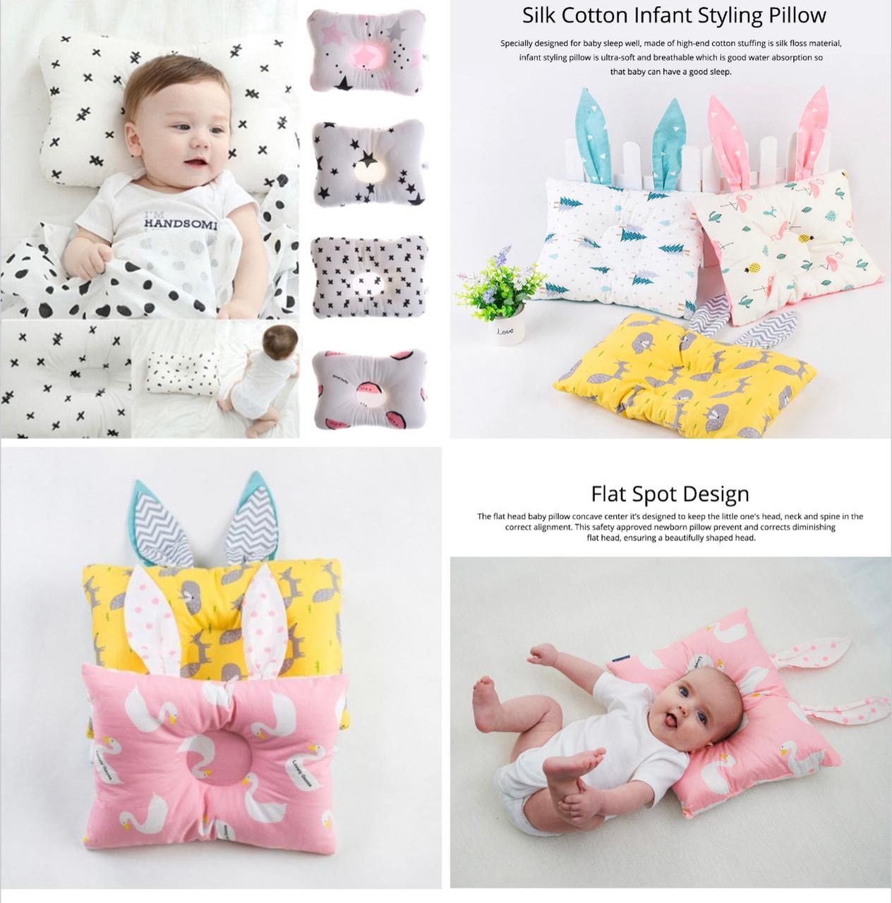 KID184 KIDZZ BABY PILLOW WITH EARS MEDA FLOWERS 1