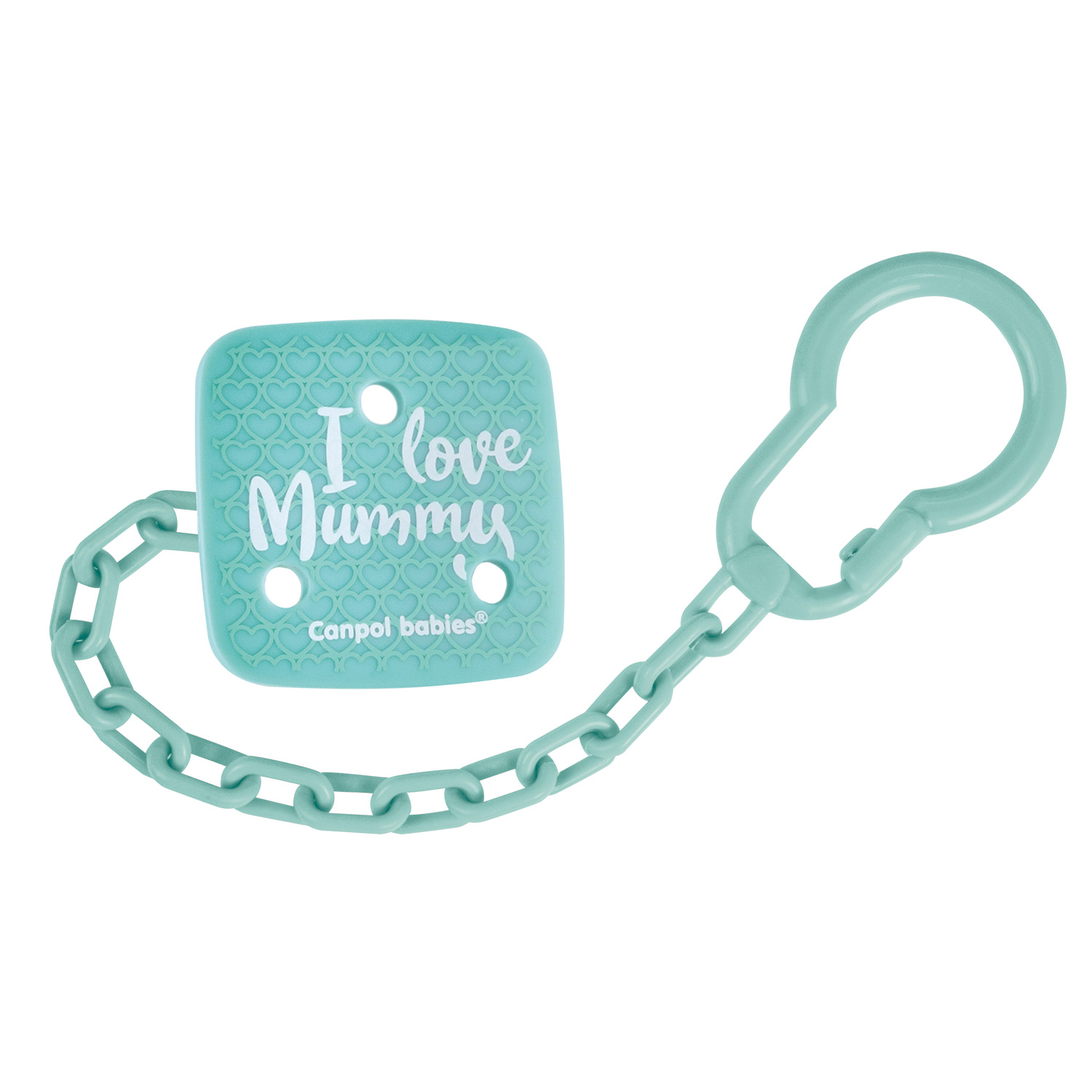 2/434_gre Canpol babies Soother Holder I Love Mummy green 2