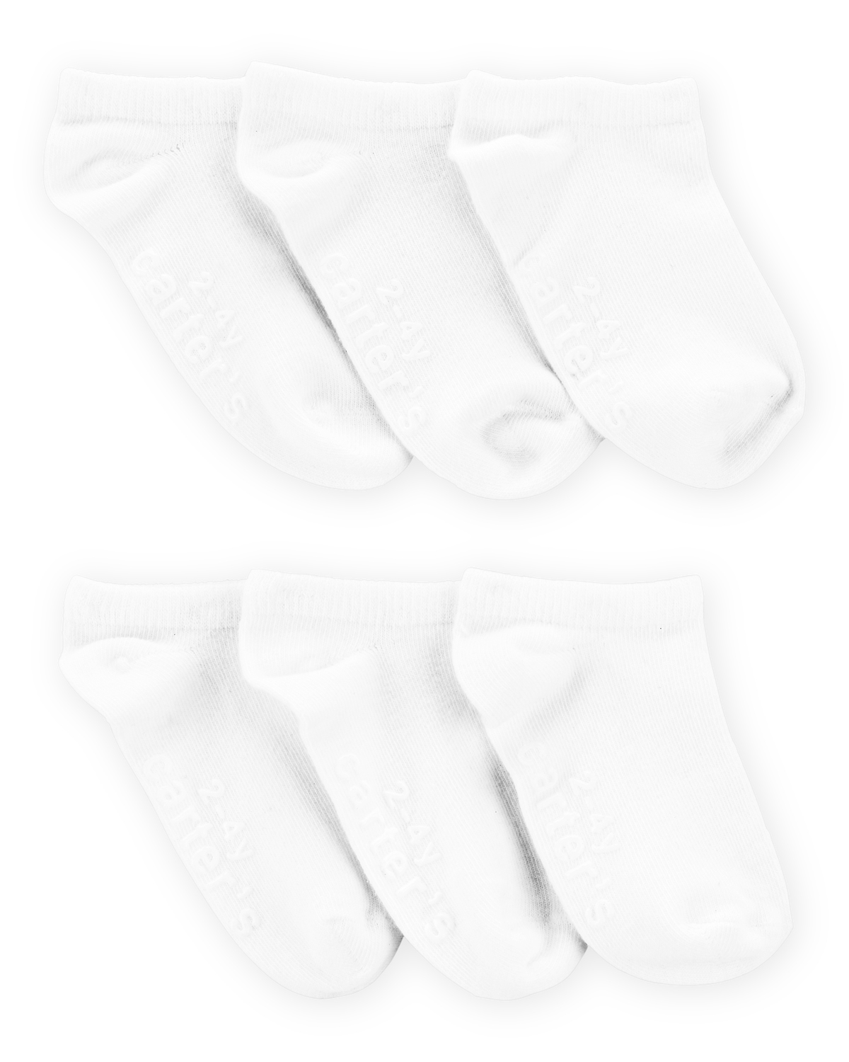 1R157010 FA24 IB 6pk No Show Sock all white 6pk no show 12-24 1