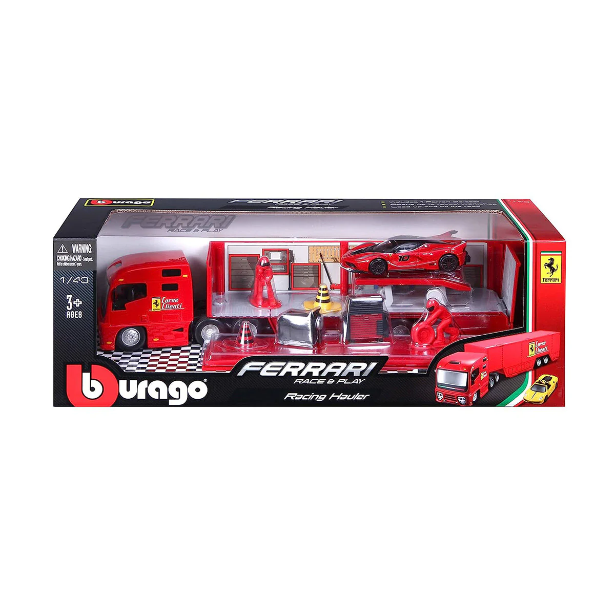 BU31202 BURAGO FERRARI RACING HAULER KAMION SET 2