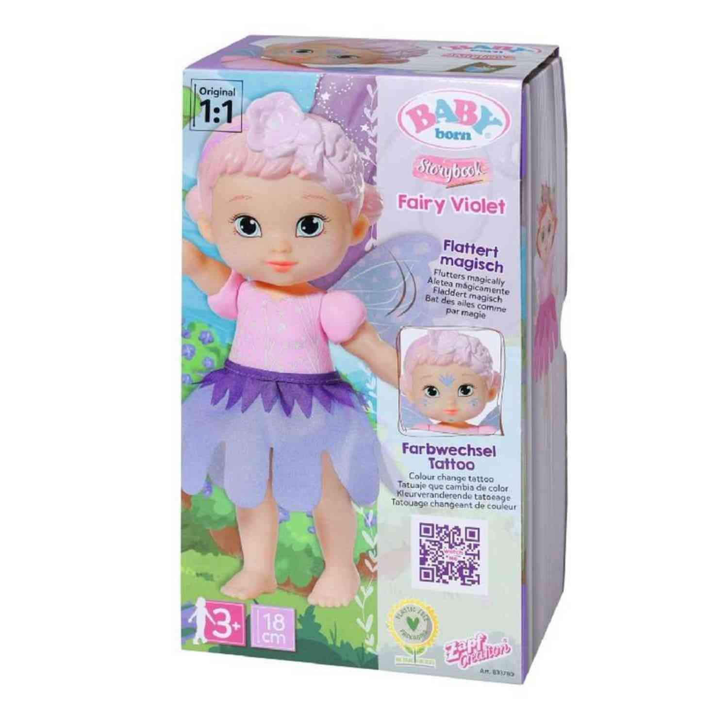 ZF833780 BABY BORN STORYBOOK FAIRY VIOLET 18CM OPP 1