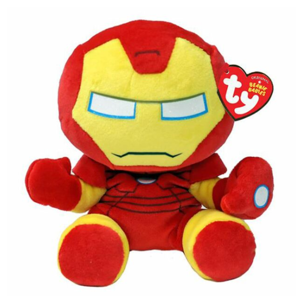 TY 34007 Beanie Babies Marvel IRON MAN, Clip 8,5 cm (1) 1