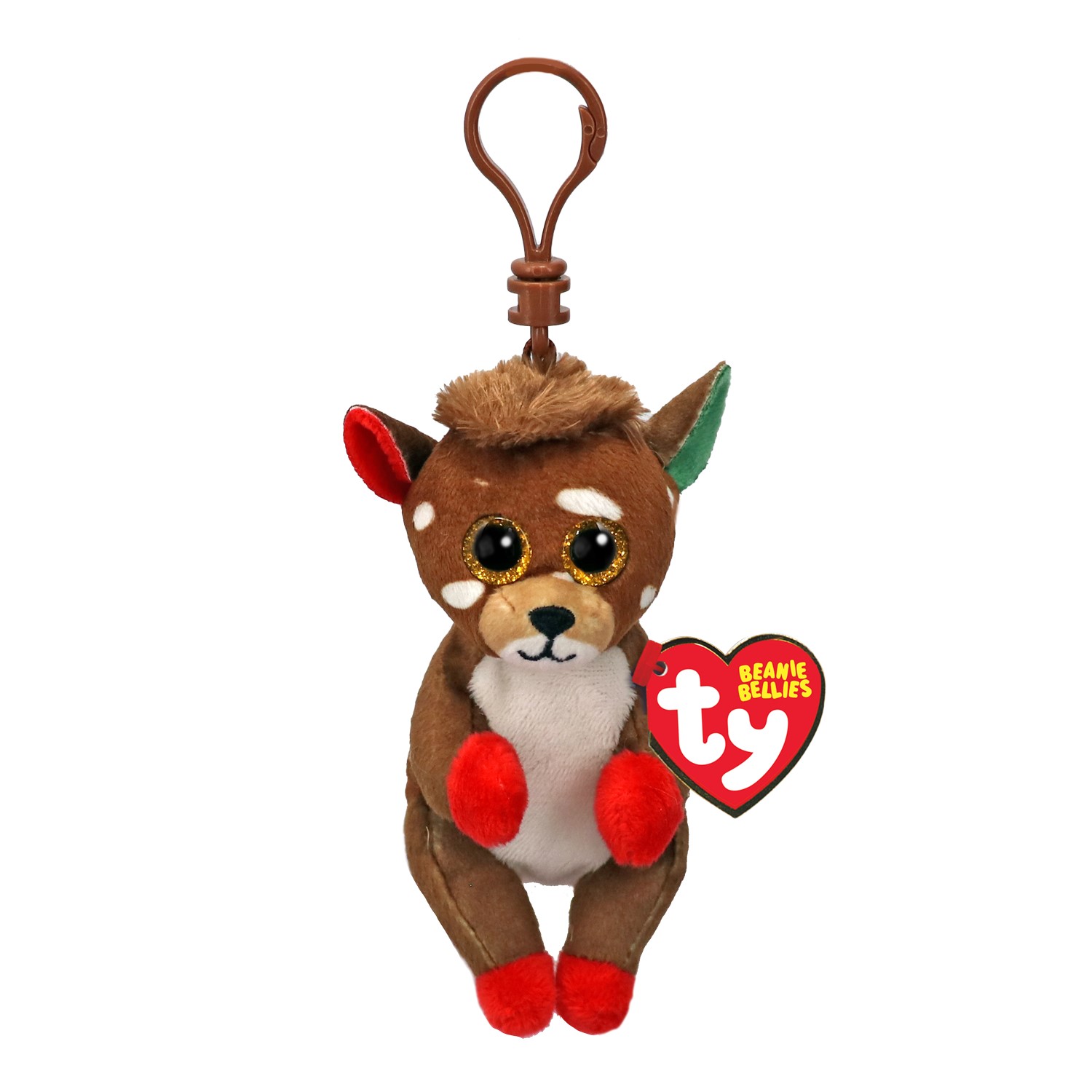 TY 43119 Beanie Bellies JUNO, 8,5 cm - brown reindeer - Clip (3) 1