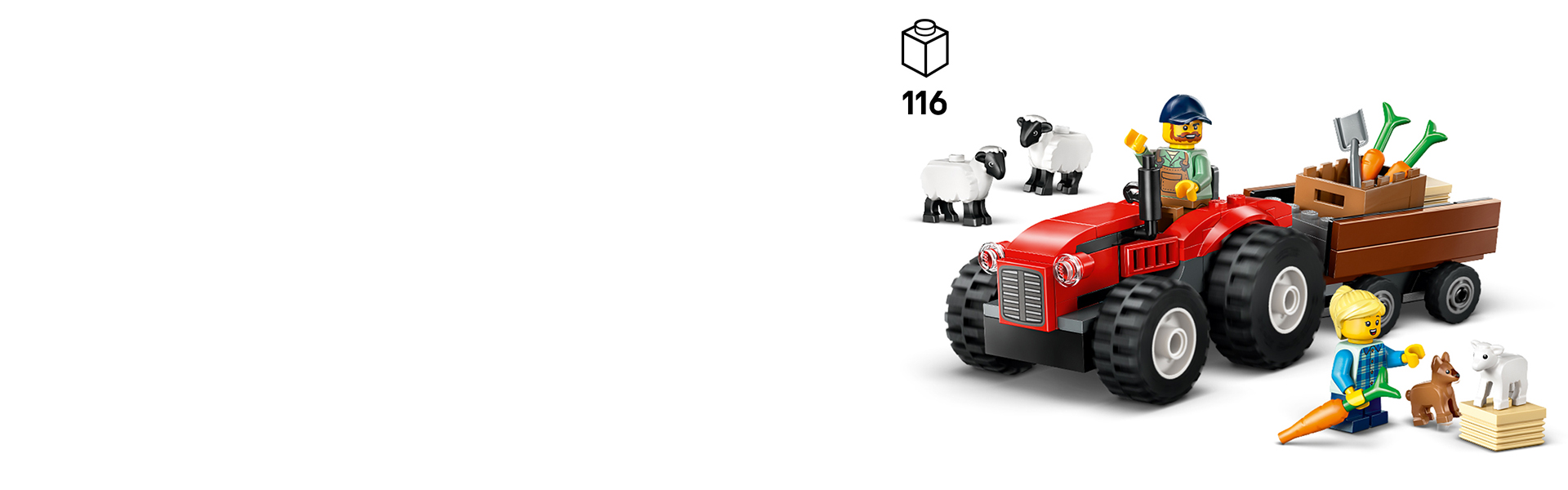 60461 Red Farm Tractor with Traile.. V29 4