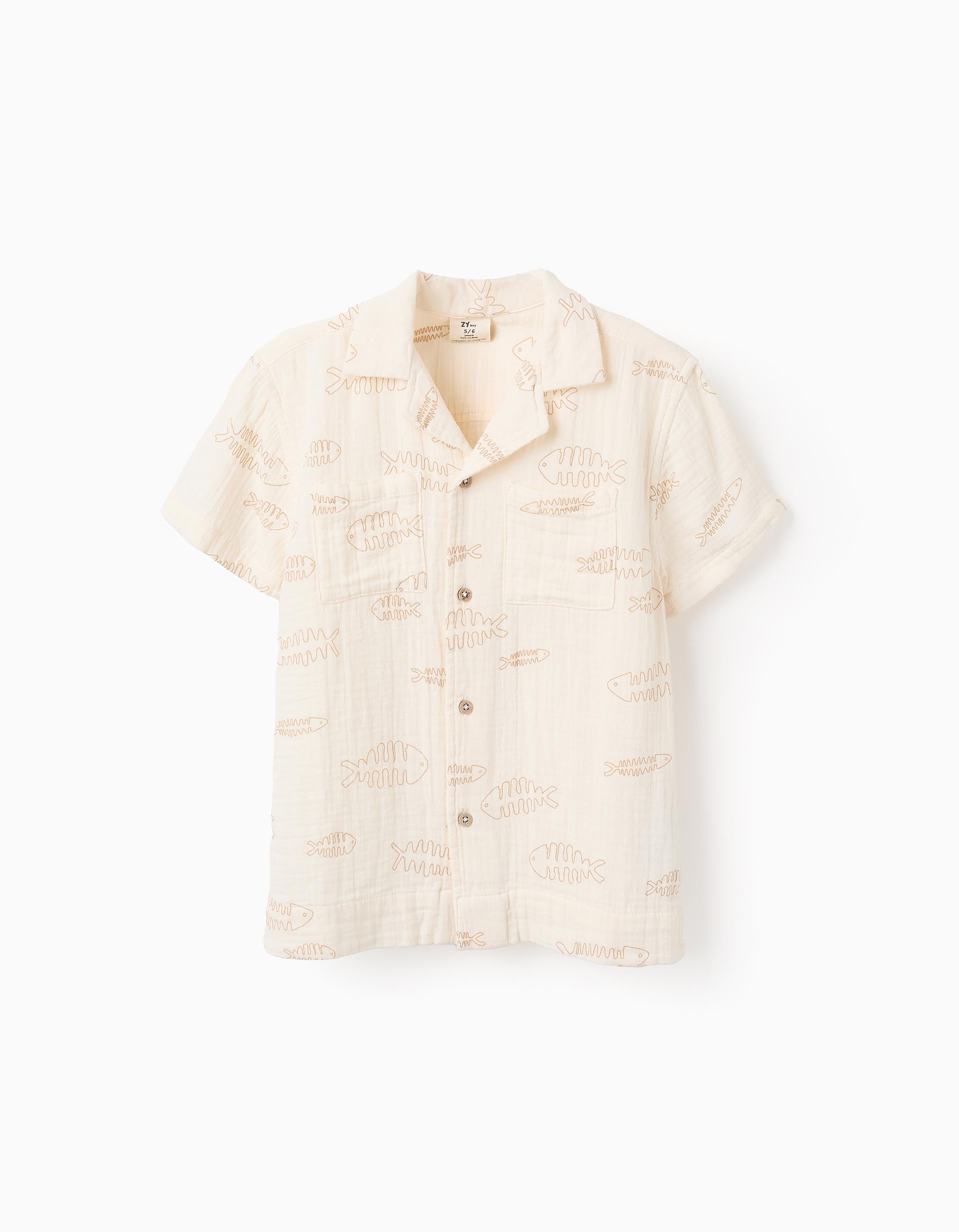 31070762021040 - SS SHIRT AOP, LIGHT BEIGE, 13/14 1