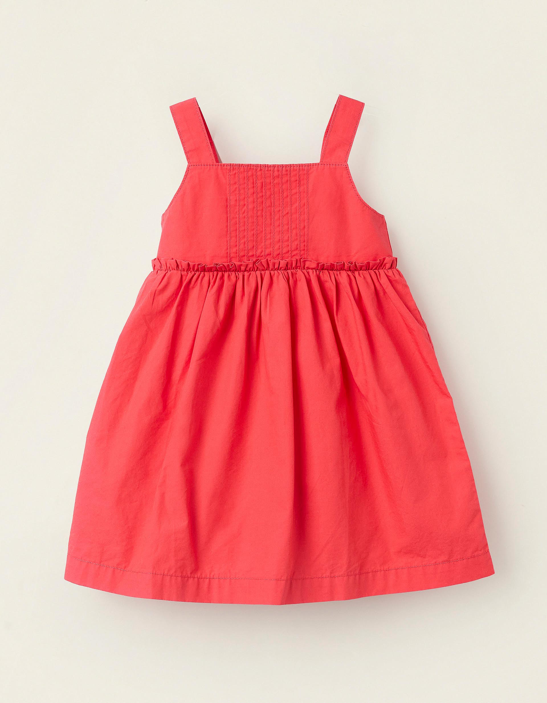 31073013040006 - DRESS POPLIN, RED, 6/9M 1