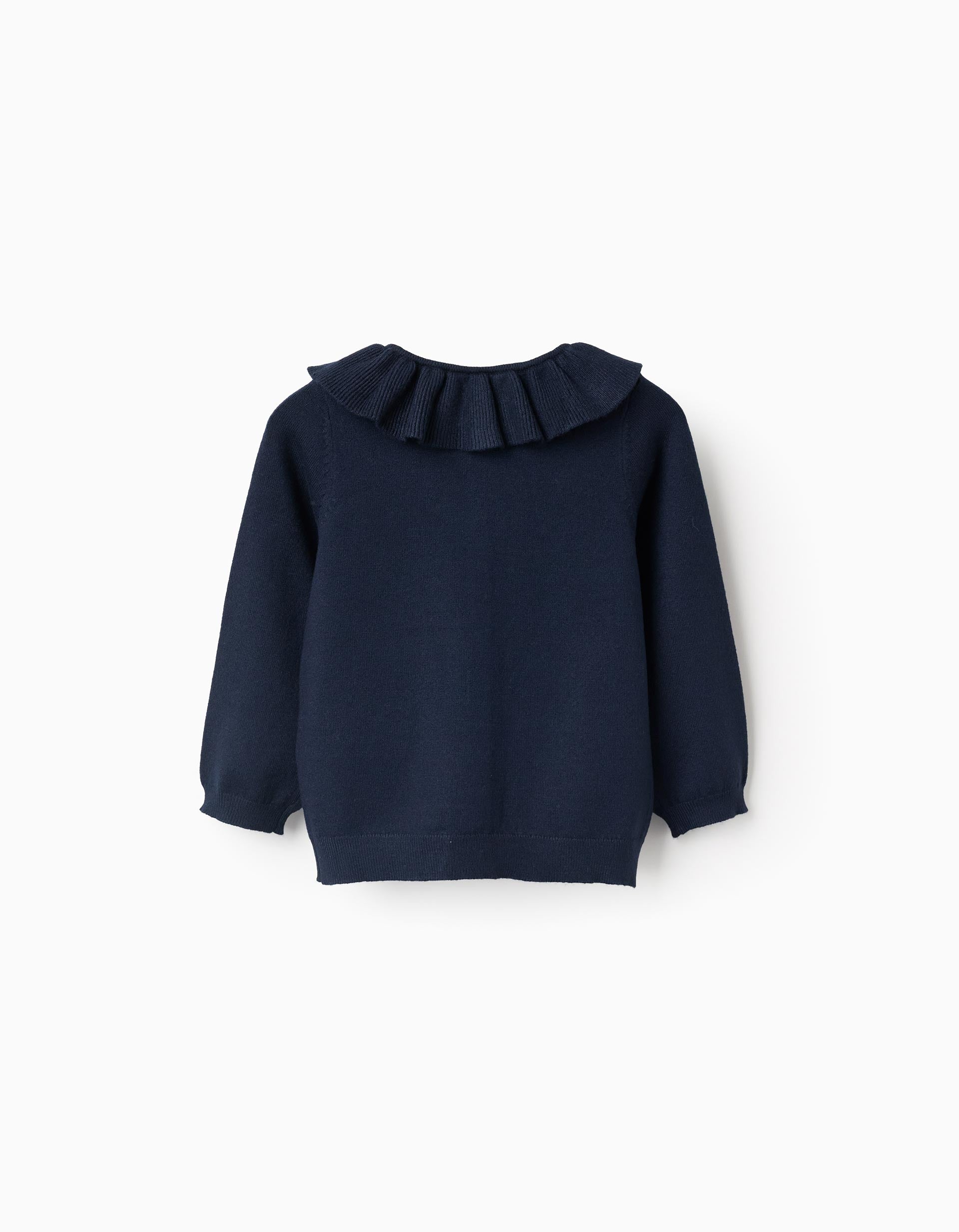 31074033006006 - CARDIGAN JERSEY KNIT, DARK BLUE, 6/9M 2