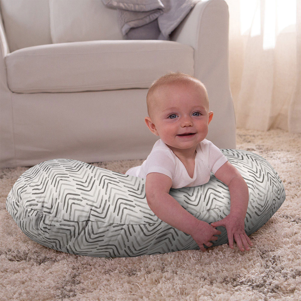 KID115 KIDZZ NURSING PILLOW GRAY STRIPES 40X50CM 1