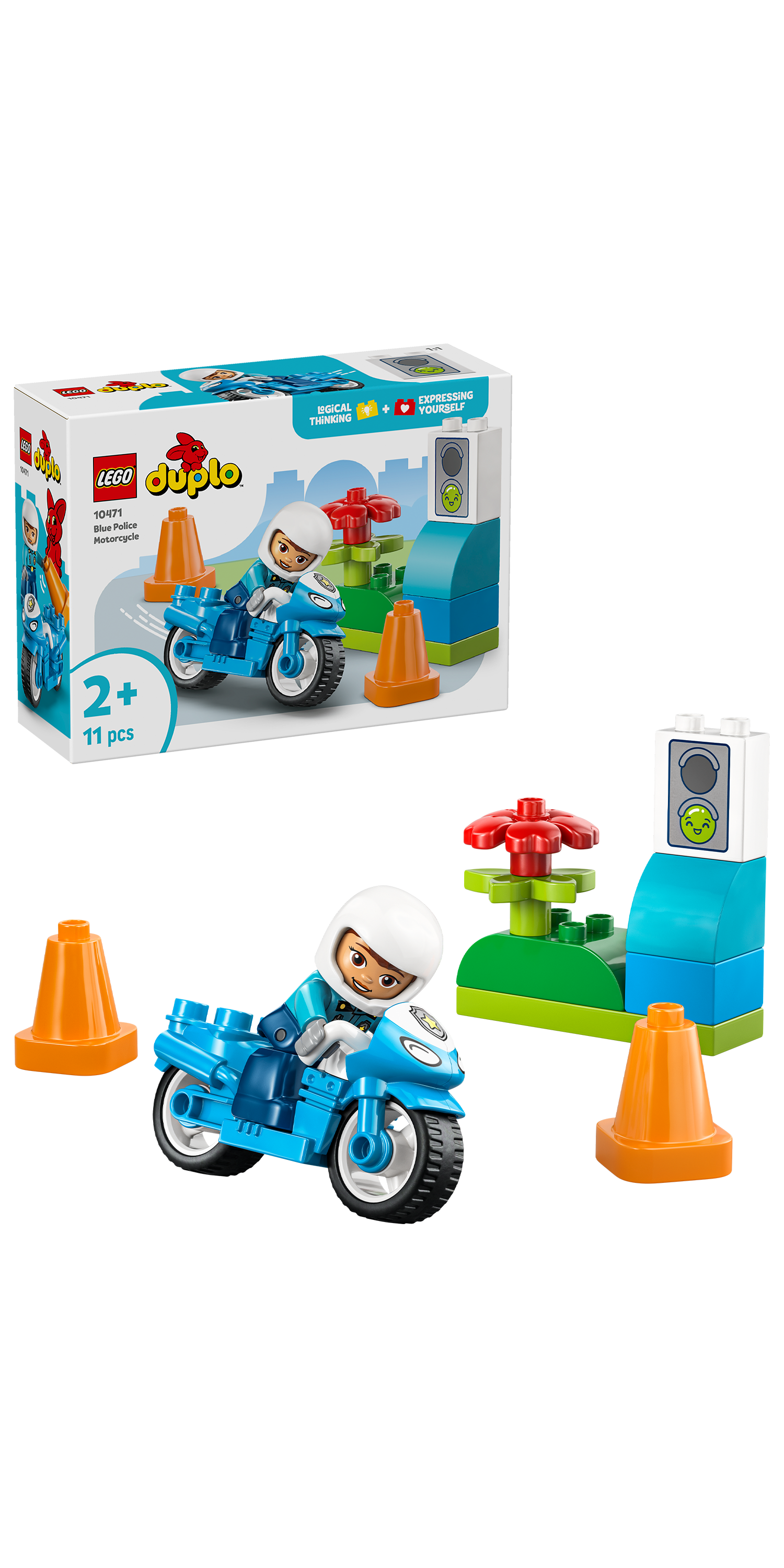 10471 Blue Police Motorcycle 1
