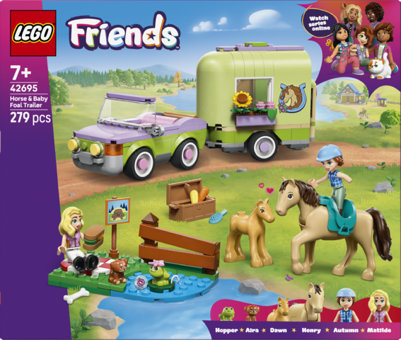 42695 Horse & Baby Foal Trailer V29 3