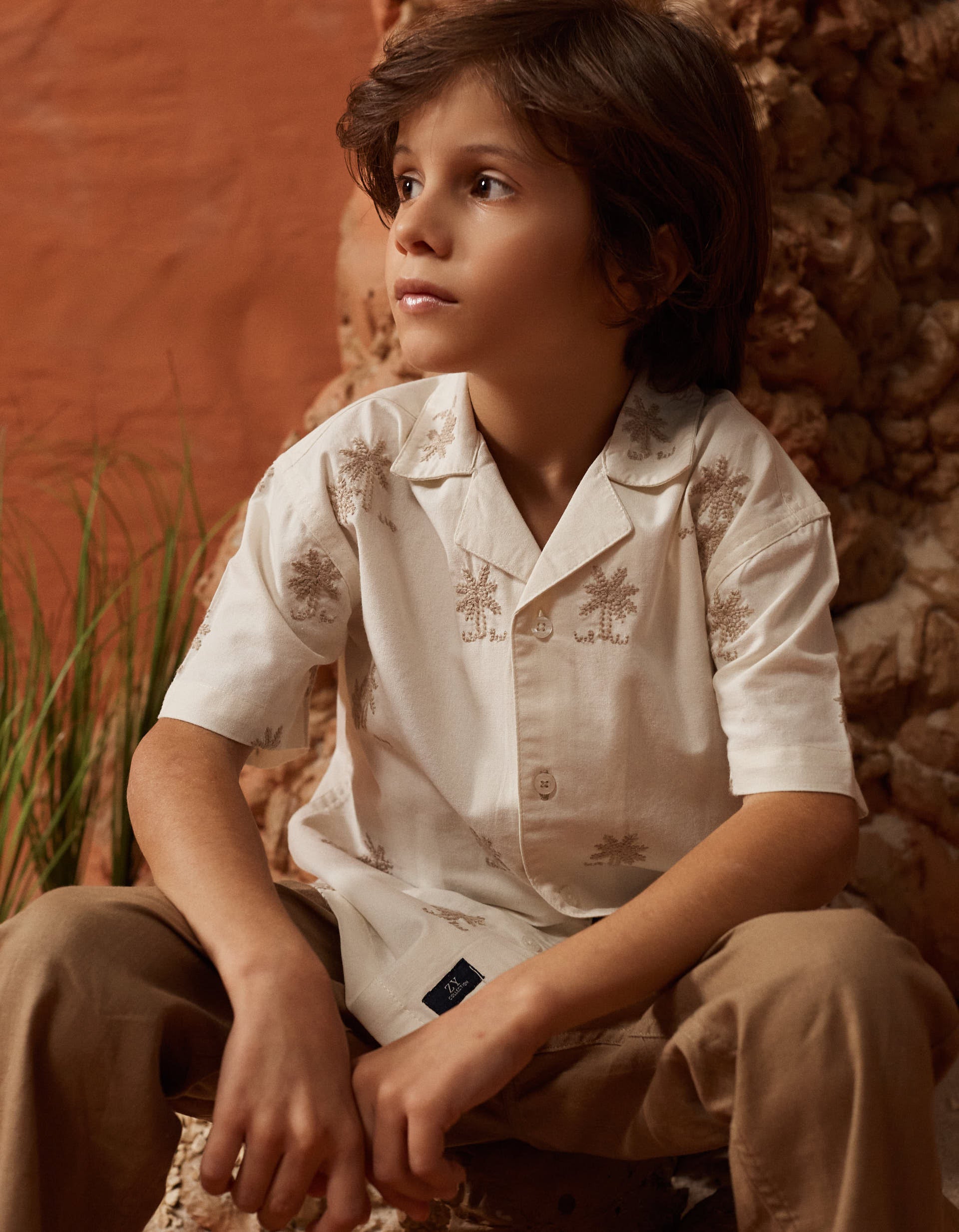 31076940041019 - SS SHIRT EMBROIDERY, WHITE, 3/4 1