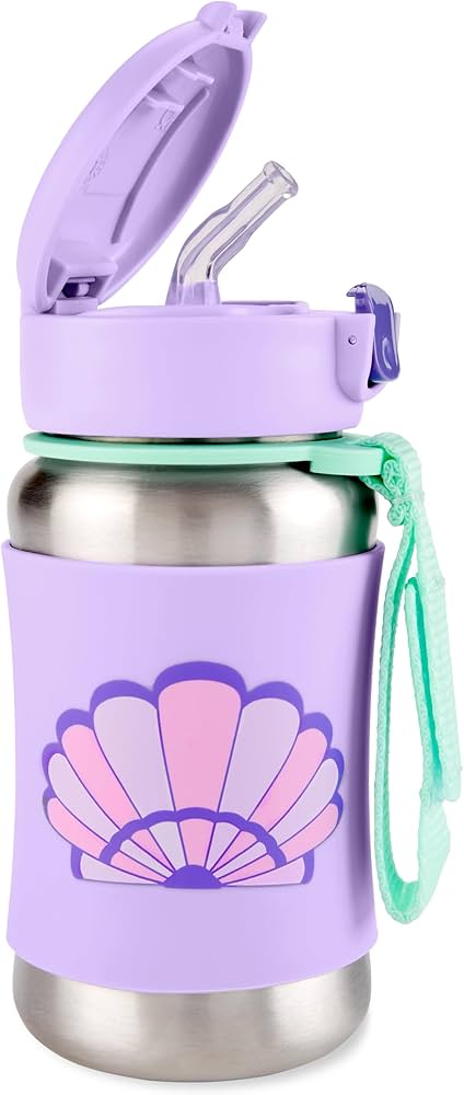 9R161110 Skip Hop Toddler Sippy Cup with Straw, Sparks Stainless Steel - Seashell 1