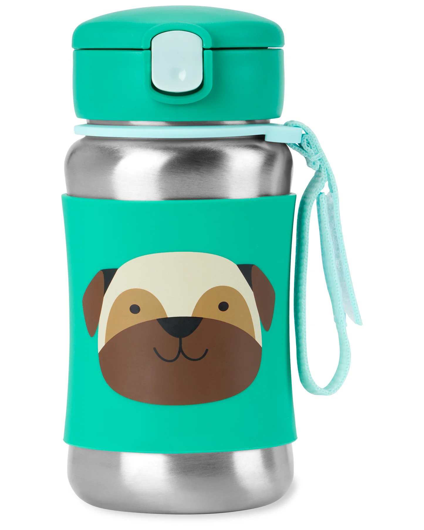 9S892010 Skip Hop ZOO Stainless Steel Kid Straw Bottle 350ml - Pug 1