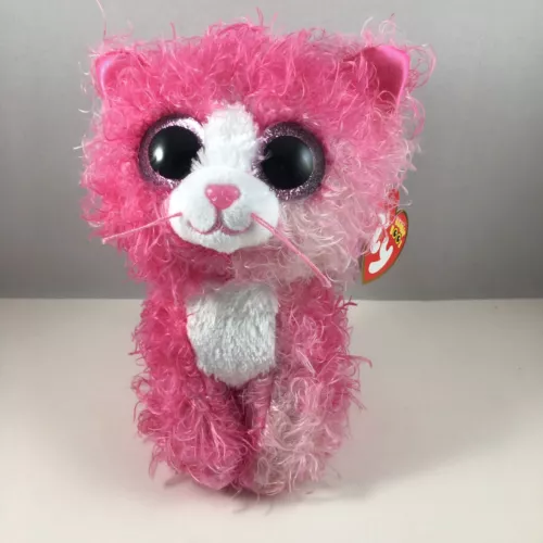 TY 36308 BOOS REAGAN, 15 cm - pink cat with curly hair (3) 2