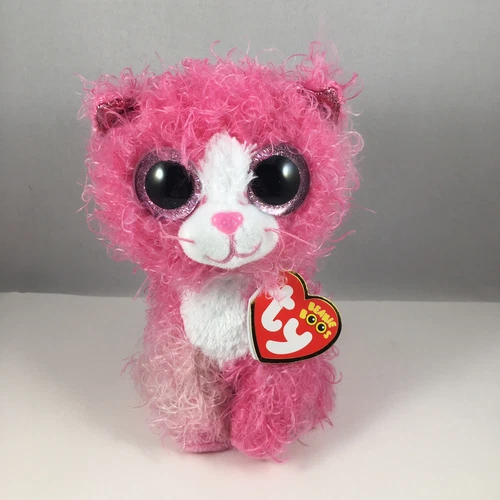 TY 36308 BOOS REAGAN, 15 cm - pink cat with curly hair (3) 3