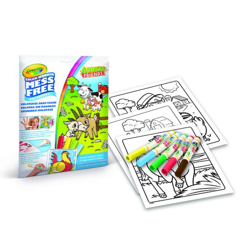 75-2817 COLOR WONDER SET ANIMAL FRIENDS, FOLDALOPE, 4 MARKERS 1