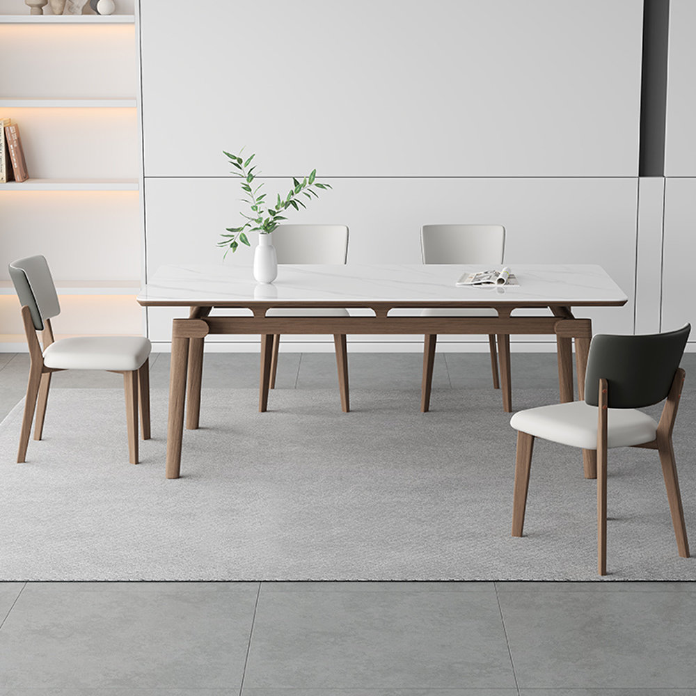 40437 FREEON WOODEN TABLE WITH CHAIRS ATHENA, WHITE 1
