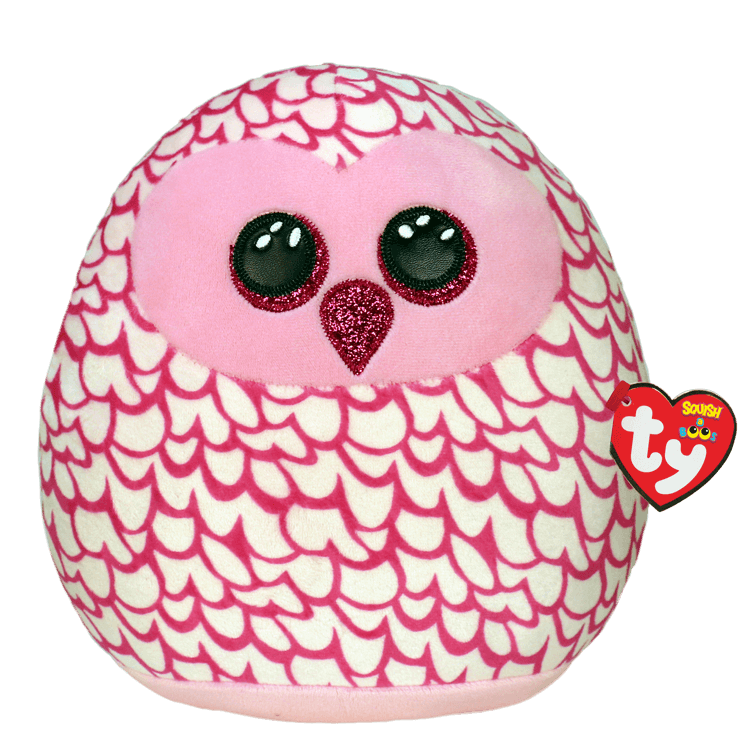 TY 39300 Squish-a-Boos PINKY, 22 cm - pink owl (1) 1