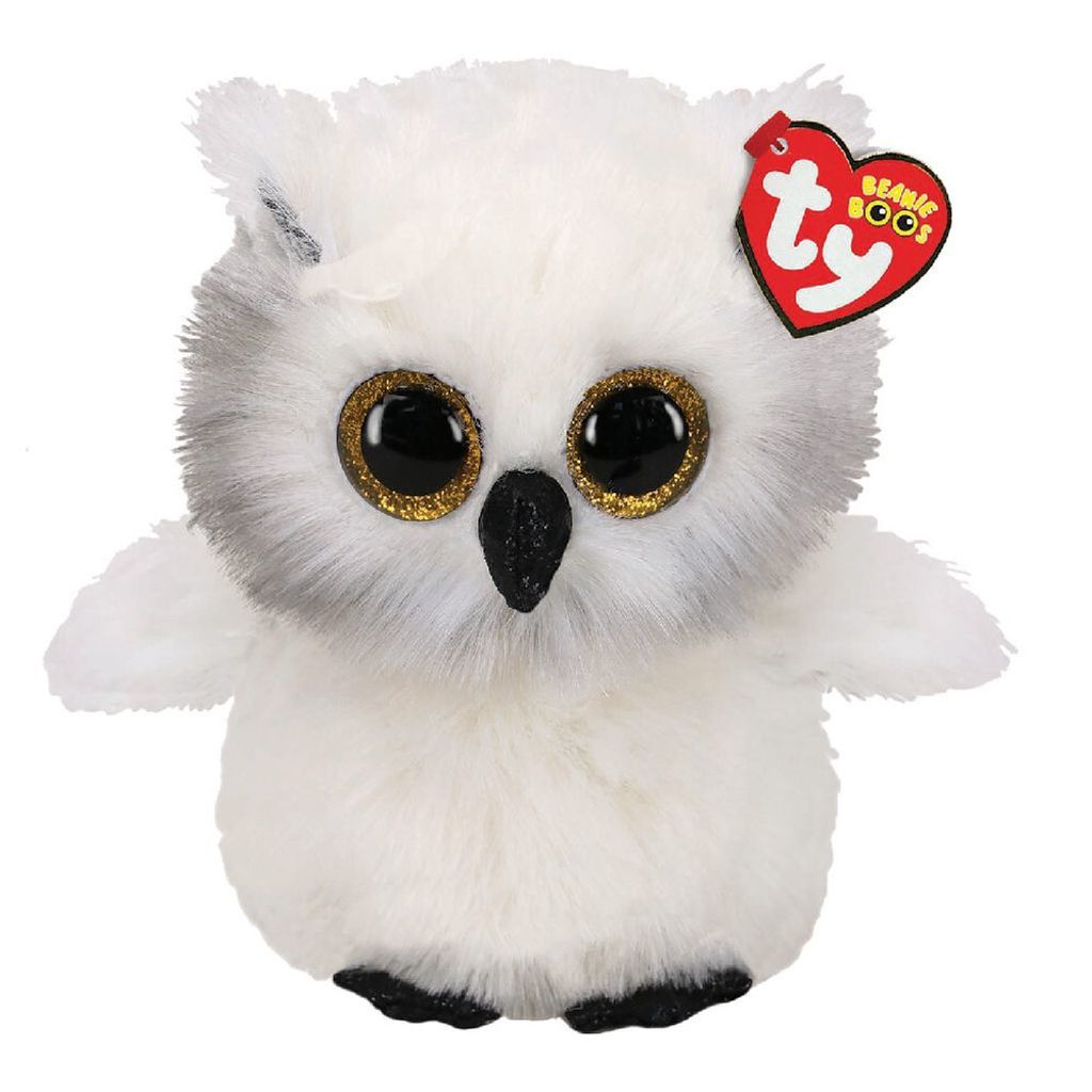TY 36480 BOOS AUSTIN, 24 cm - white owl (1) 1
